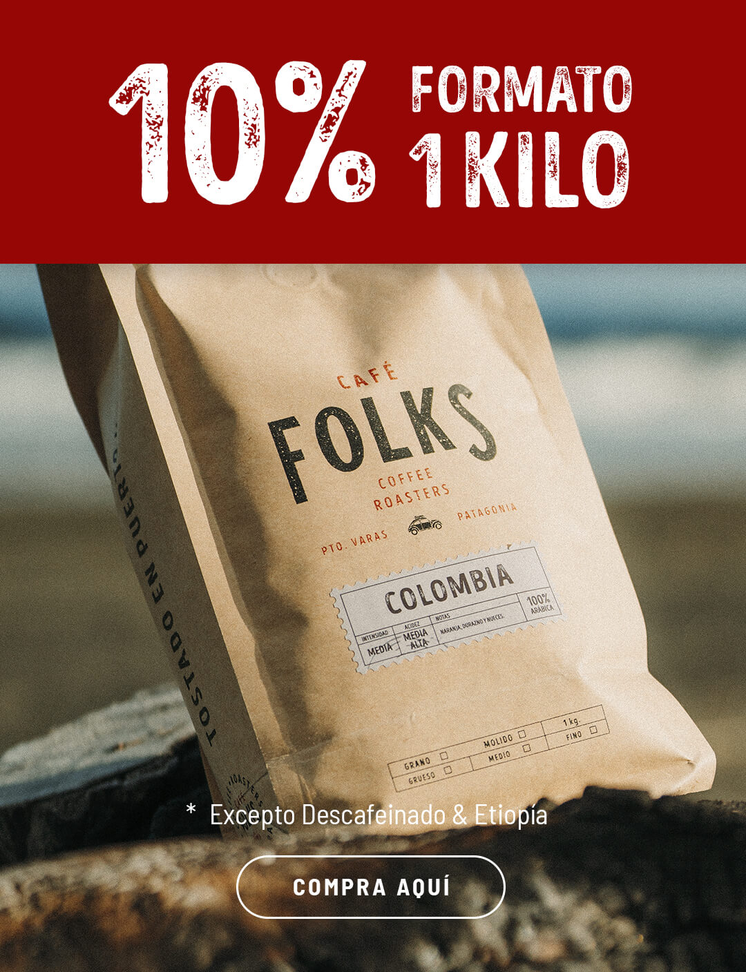 durante enero café folks de kilo con descuento